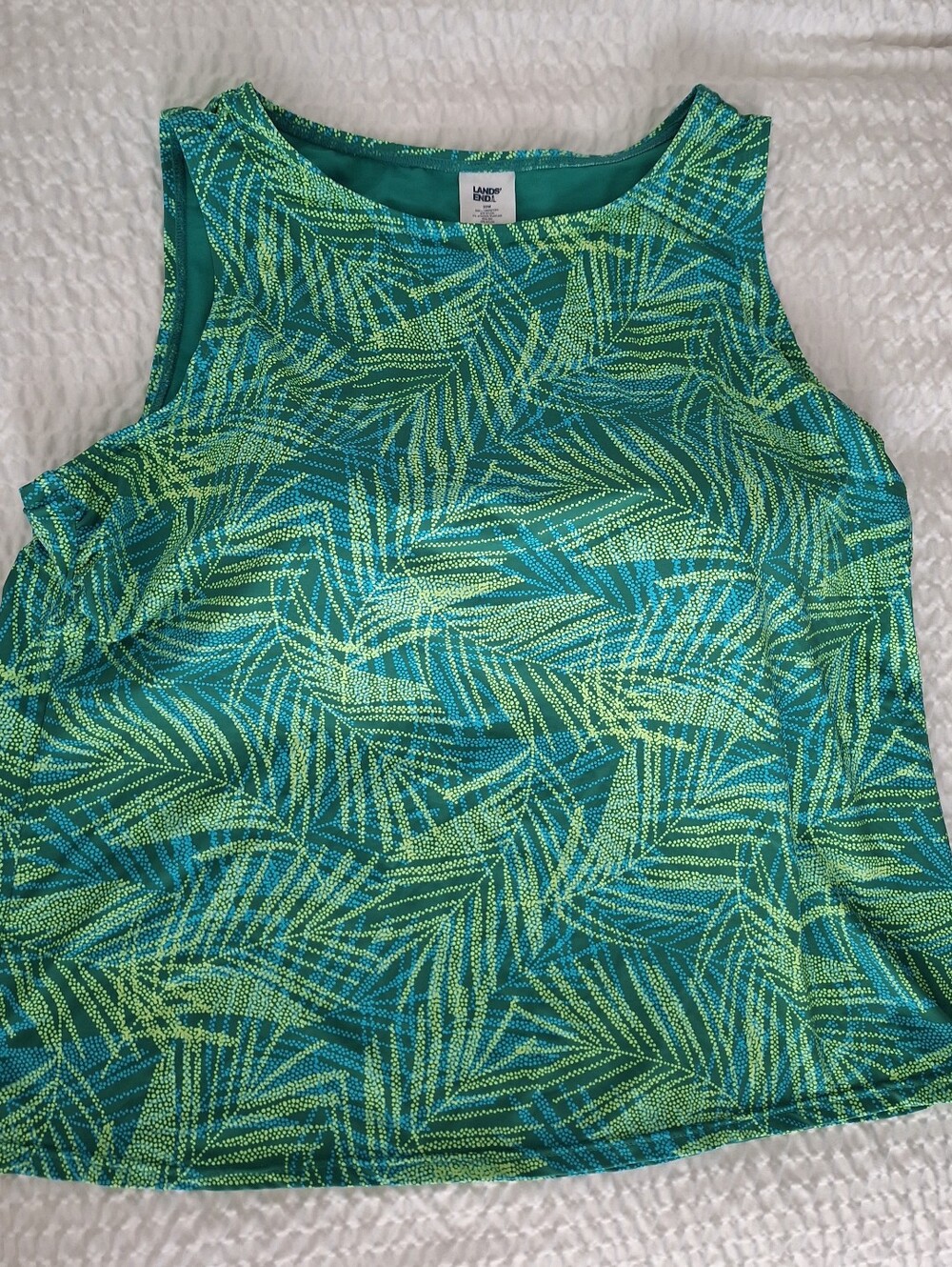 Lands End 20W Swim Tank Top Tropical